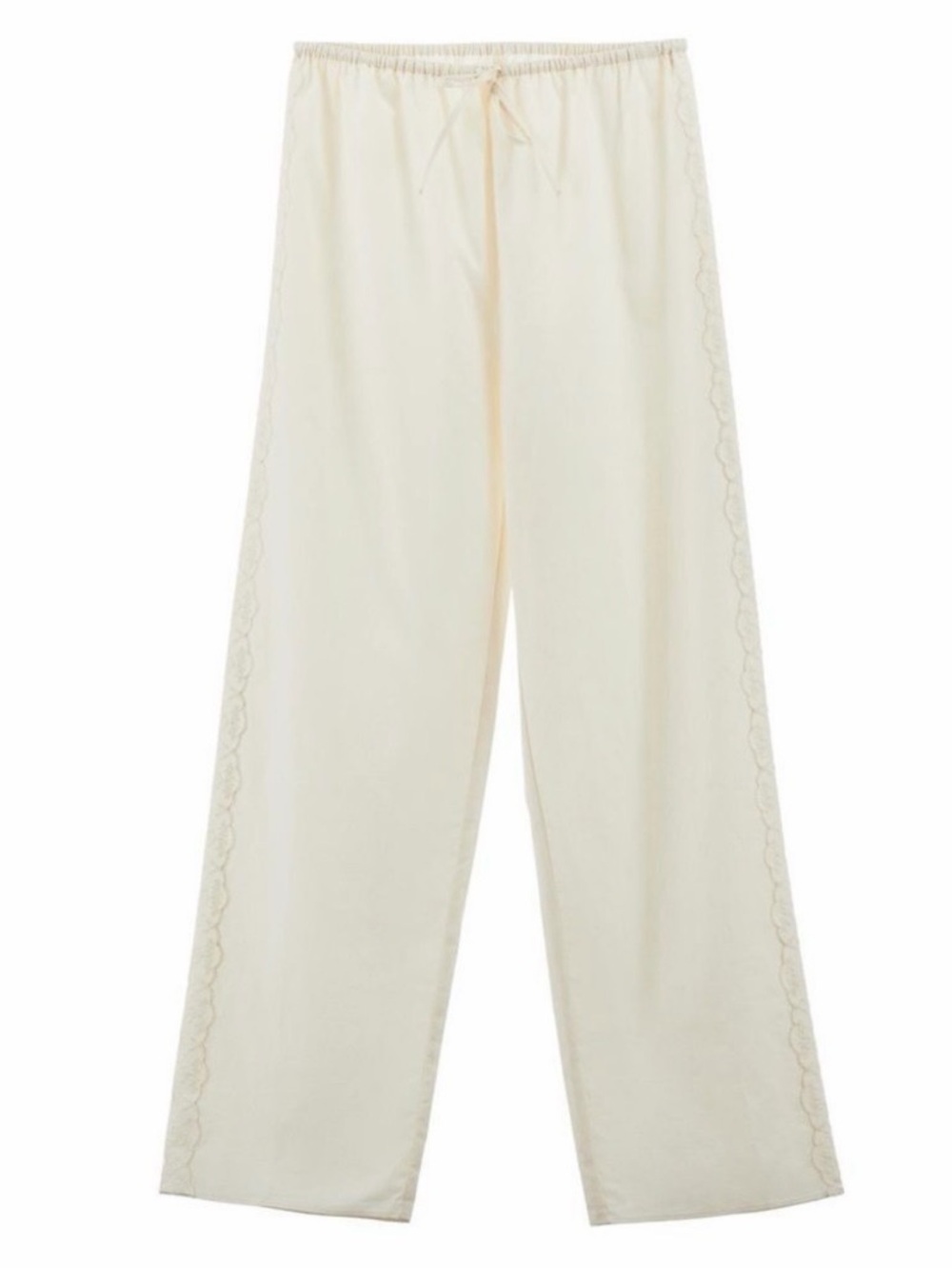 Zara Cream Wide-Leg Lounge Pants